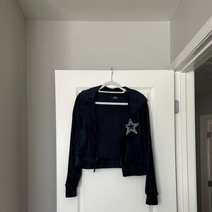 Cowboys Navy Velour Jacket